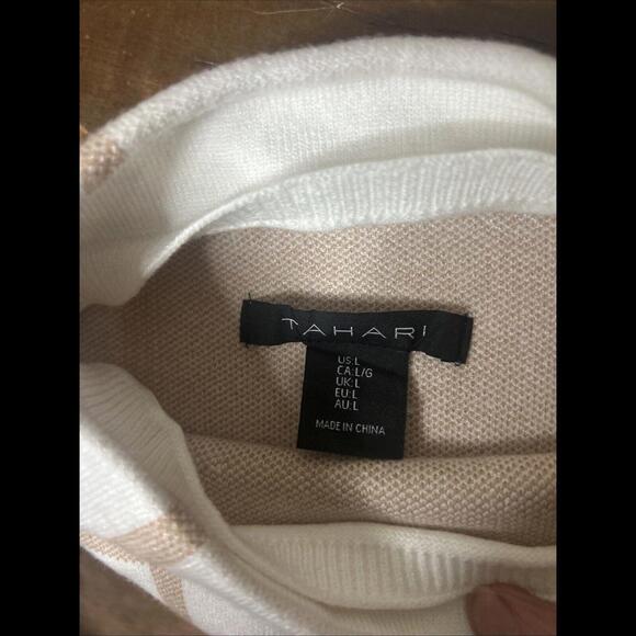 Tahari Women's Square Block Sweater in Red and Gold, Holiday Wear, Size L - Picture 6 of 7